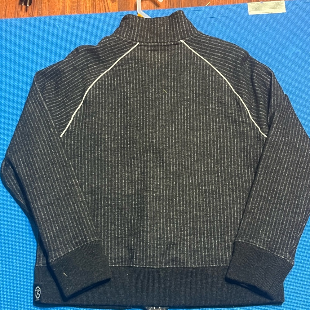 Todd Snyder Chalk Stripe Track Jacket Charcoal Medium - Picture 2 of 9
